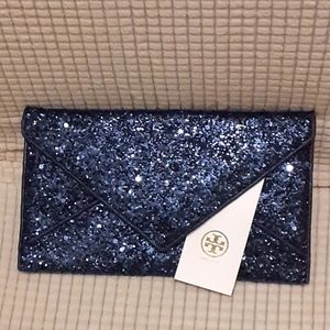 TORY BURCH Glitter Envelope Pouch Purse